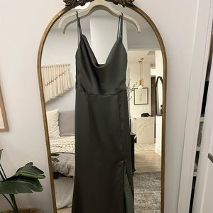 Amsale size 6 forest green dress